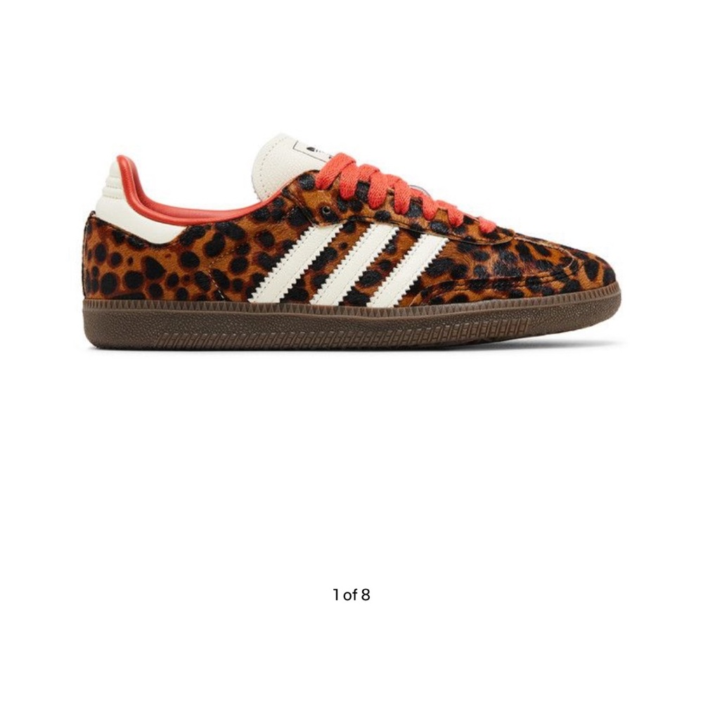 adidas Leopard Print Sneakers with Red Accents